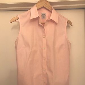 Brooks Brothers light pink sleeveless blouse